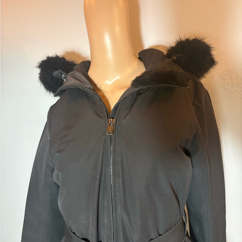 Aritzia Babaton Black Tahoe Belted Parka Size Small - Picture 3 of 7